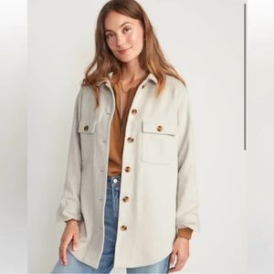 Old Navy Cream Oversized Shacket Size Large